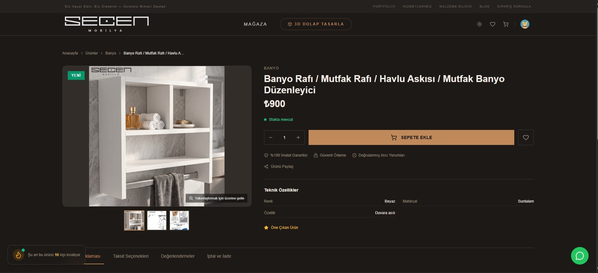 SEÇEN Mobilya — Platform Ekranı